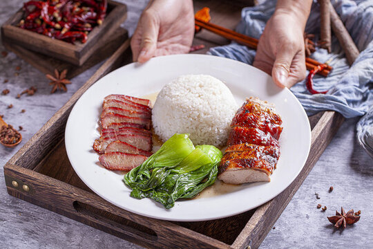 燒臘雙拼飯