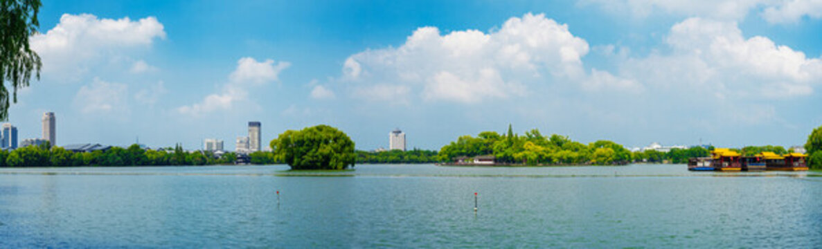 嘉興南湖風(fēng)景區(qū)全景