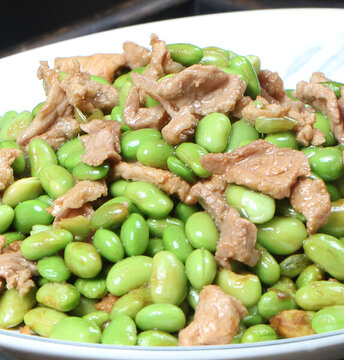 毛豆炒肉絲
