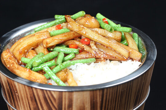 豆角茄子飯