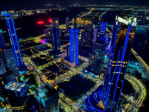 珠海橫琴國際金融島夜景