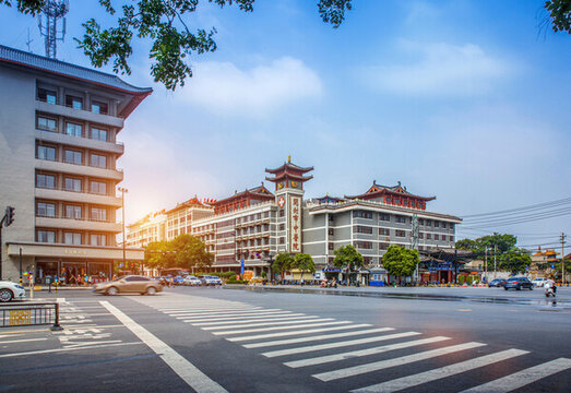 中國河南省開封市古城街頭風(fēng)光