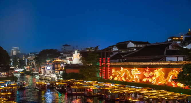 南京秦淮河夜景風光