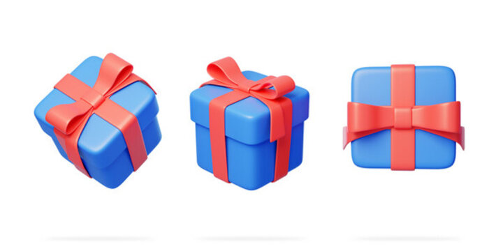 節(jié)日生日祝福紀(jì)念品禮物盒3D