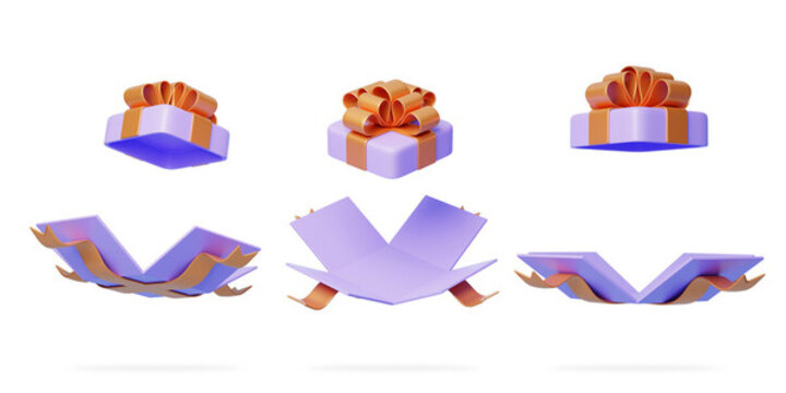 送禮生日祝福紀(jì)念品禮物盒3D