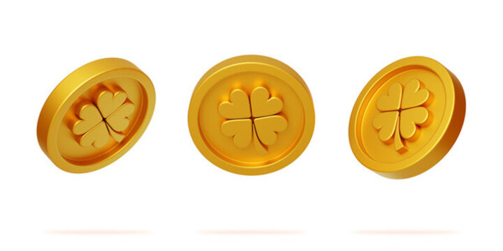 幸運(yùn)抽獎(jiǎng)活動(dòng)金幣四葉草3D