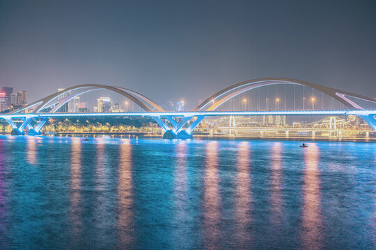 廣西柳州廣雅大橋夜景