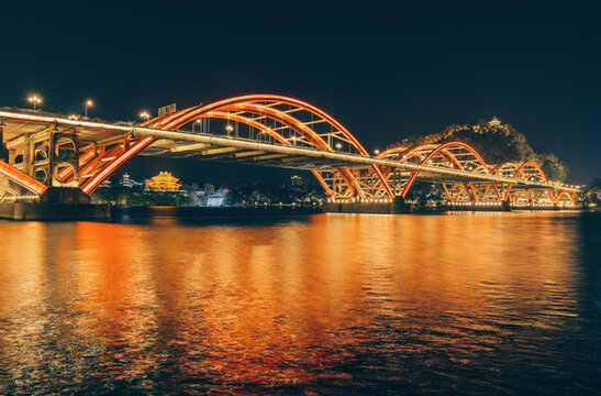 廣西柳州文惠橋與江濱風(fēng)景