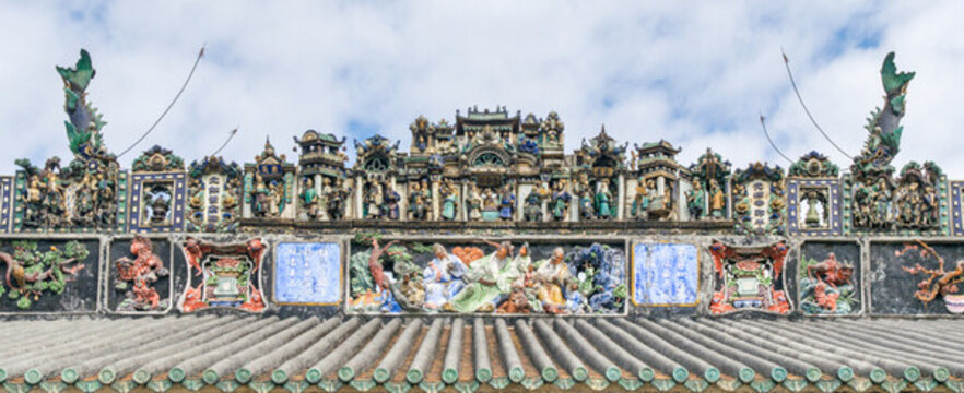 嶺南傳統(tǒng)古建筑陶塑裝飾瓦脊