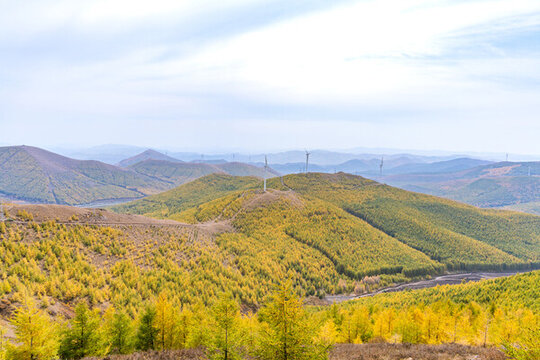 张北草原天路桦皮岭的秋季美景