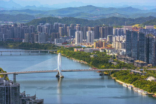 柳州白沙大桥鸟瞰图