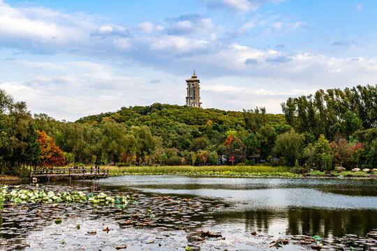 初秋的長春凈月潭公園風景