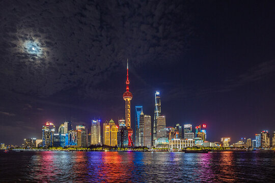 上海陸家嘴外灘東方明珠夜景