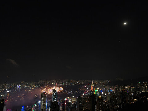 維多利亞港中秋節(jié)夜景