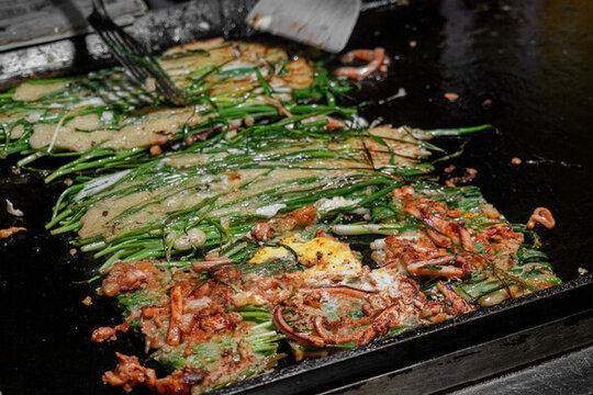 韭菜盒子韓國(guó)小吃夜市美食