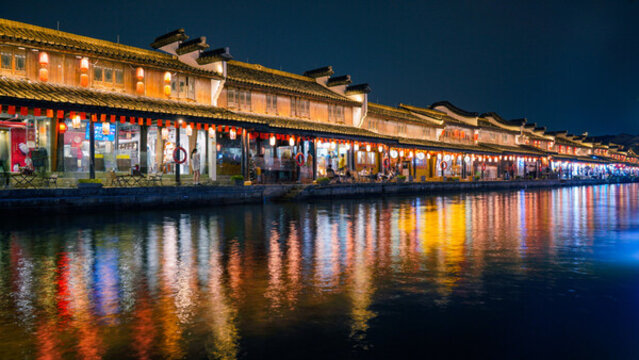 紹興柯橋古鎮(zhèn)夜景