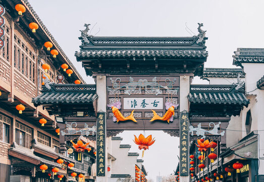 江蘇南京夫子廟古秦淮牌坊