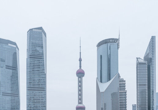 上海陸家嘴城市天際線高樓大廈