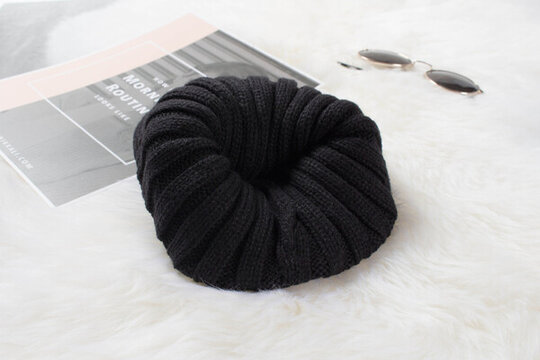 英文刺繡針織帽
