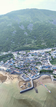 航拍福建平潭島北港村