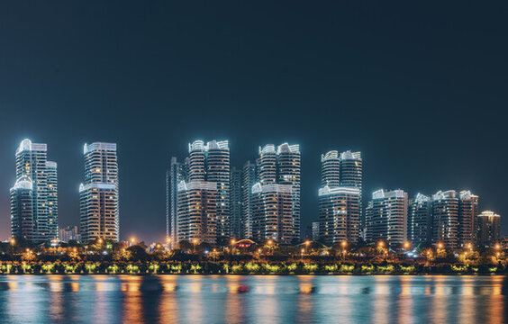 廣西柳州江濱建筑夜景
