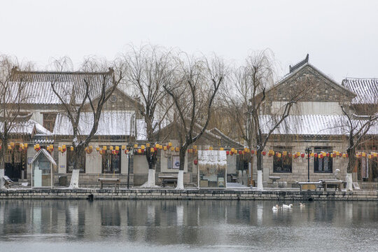 山東濟(jì)南百花洲雪景