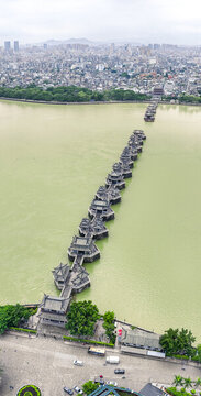 航拍廣東潮州廣濟(jì)橋
