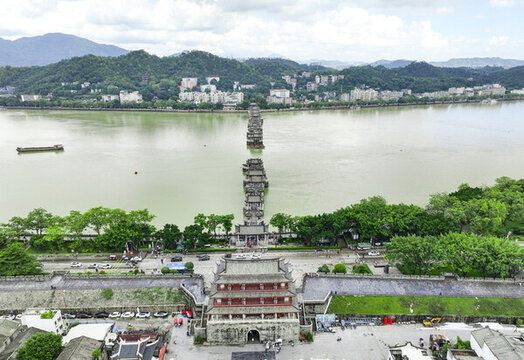 航拍廣東潮州廣濟(jì)橋
