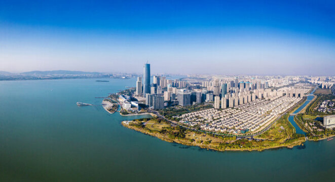 蘇州市吳江區(qū)太湖新城航拍全景