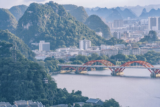 柳州城市山水馬鞍山與文惠橋