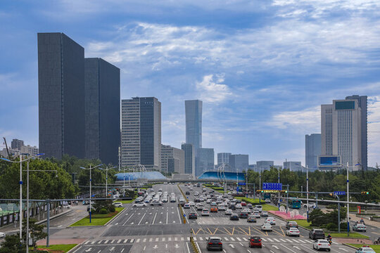 山東濟(jì)南中央商務(wù)區(qū)經(jīng)十路高樓