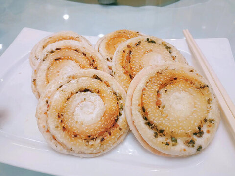 蔥油餅美食攝影