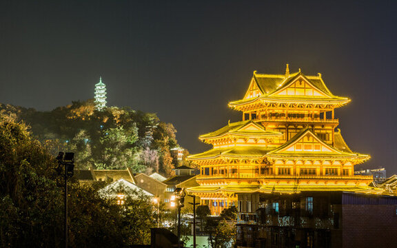 柳州龍城閣夜景