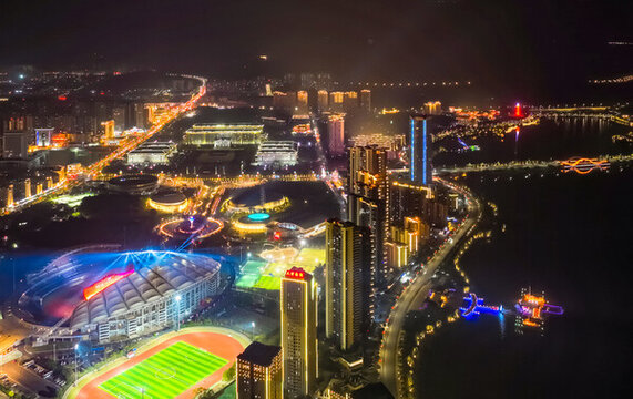 九江奧林匹克中心夜景