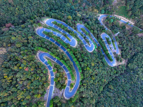 杭州王位山盤(pán)山公路航拍