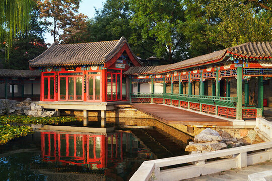 北京什剎海公園湖景