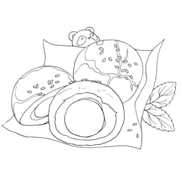 蛋黃酥線描