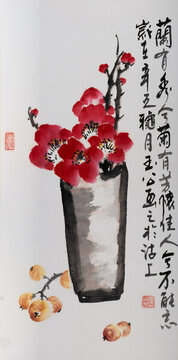 中国画写意兰花节日喜庆