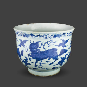 明代隆慶青花四神獸香爐