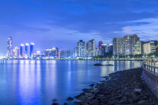 珠海拱北口岸澳門夜景