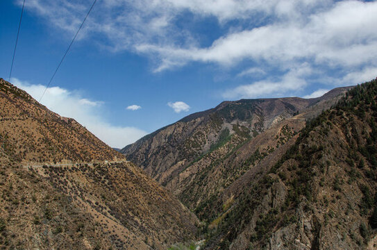 川西崇山峻嶺里的川藏公路