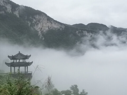 云霧裊繞的山谷