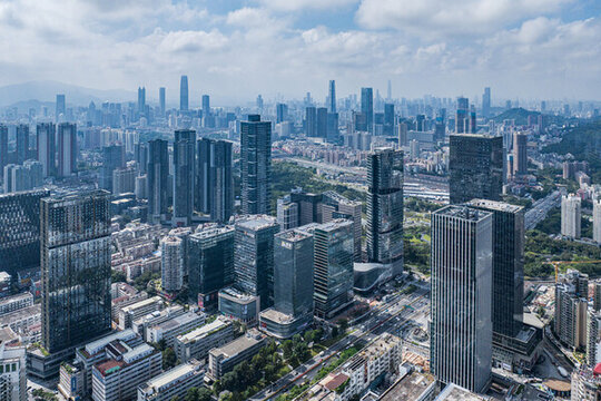 航拍全景深圳水貝珠寶美景