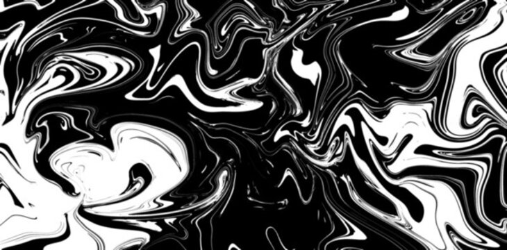 抽象黑白流体画