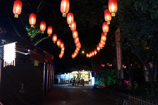 成都錦里古街紅燈籠夜景