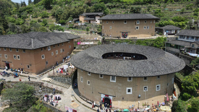 航拍福建南靖土樓