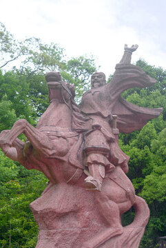 劍門關(guān)三國(guó)遺跡姜維點(diǎn)將臺(tái)姜維像