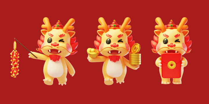 新年龍年新春佳節(jié)龍迎春3D