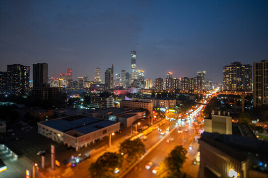 北京國貿(mào)CBD建筑群夜景