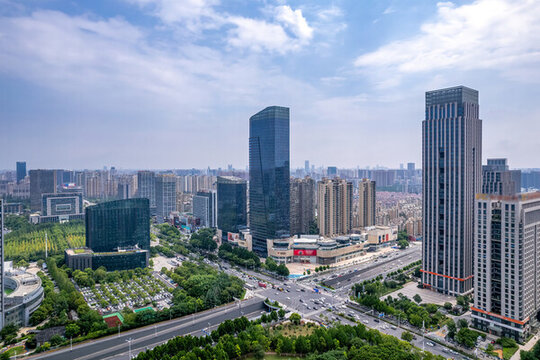航拍合肥金融區(qū)現(xiàn)代建筑